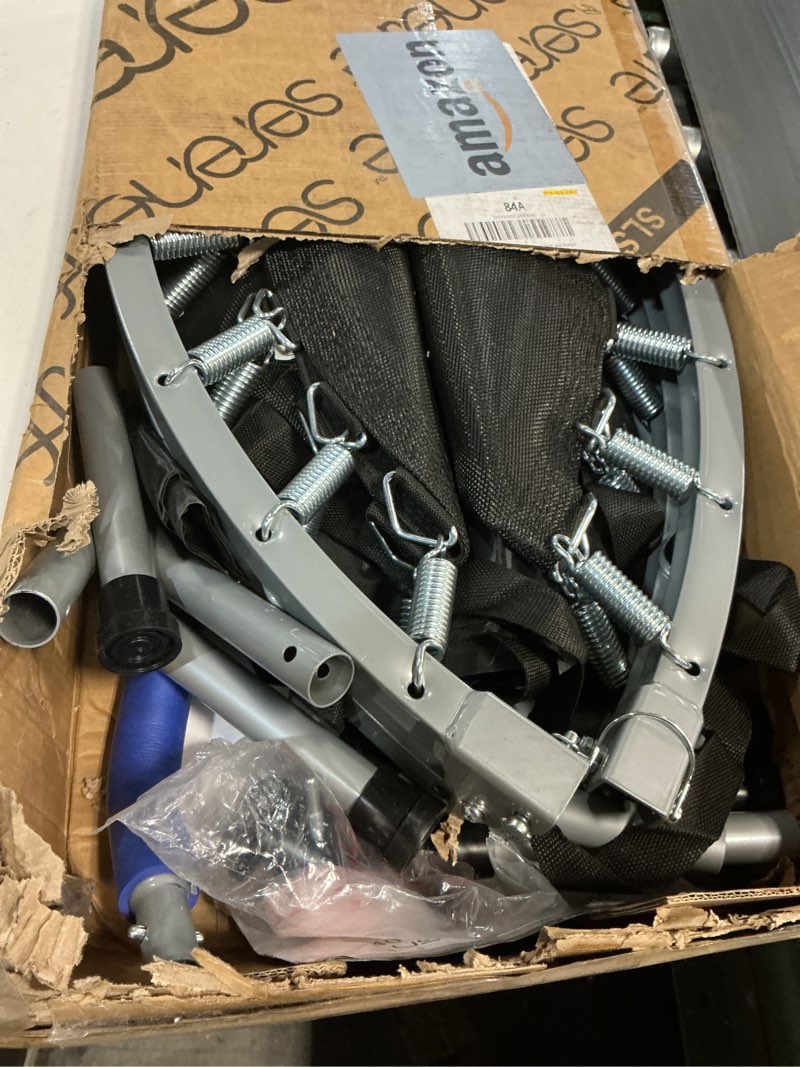 Condition photo showing New/Like New for SereneLife 36/40" Foldable Mini Trampoline - Compact Fitness Trampoline for Kids Adults, Exercise Rebounder with Foam Handle, Indoor/Garden Workout Equipment, Max Load 150/220 lbs 40" - Deep Blue