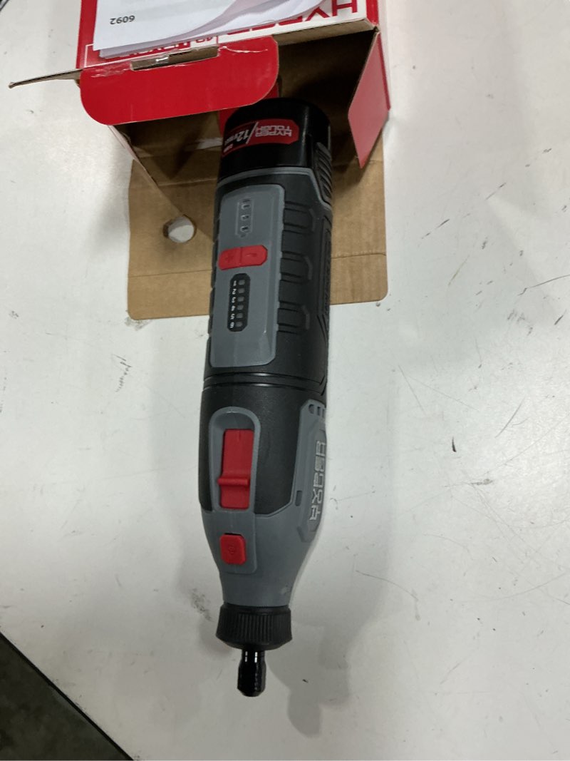 Condition photo showing As Is for hyper tough 12v rotary tool