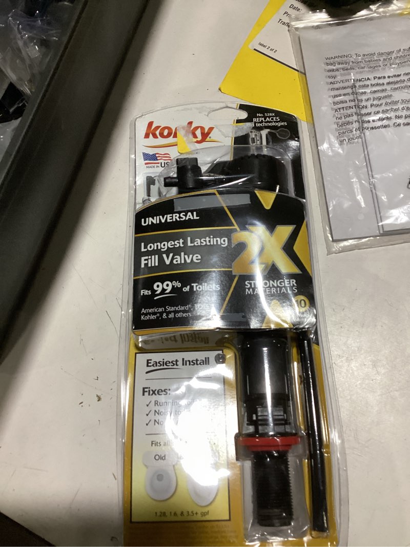 Condition photo showing Good Condition for korky 2x toilet fill valve black plastic/rubber for universal