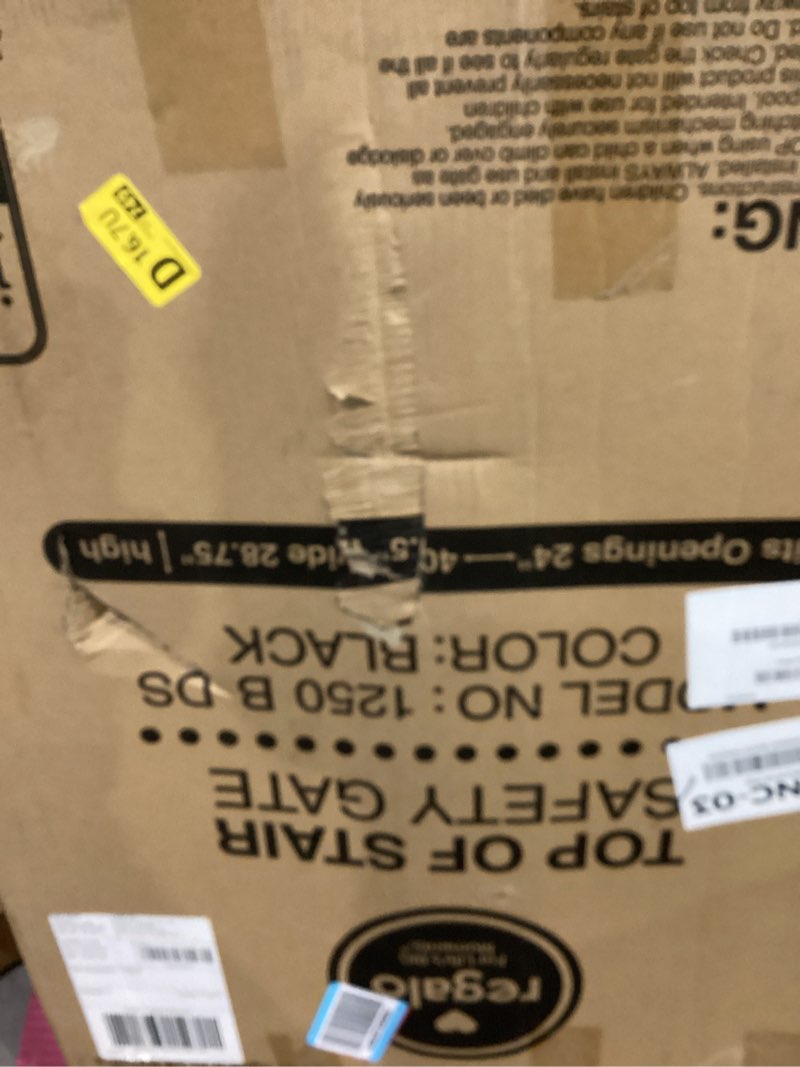 Condition photo showing New/Like New for Regalo 2-in-1 Extra Wide Stairway and Hallway Walk Through Baby Safety Gate, Award Winning Brand, Hardware Mounting, Black Black 24-40.5"W x 28.75"H