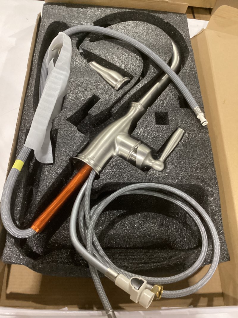 Condition photo showing New/Like New for WANFAN Kitchen Sink Faucet with Pull Down Sprayer 2 Handle 3 in 1 Water Filter Purifier Faucets Brushed Nickel 0195SN