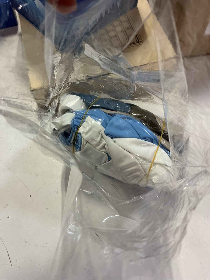 Condition photo showing Good Condition for Dusty Blue Brown Balloon Arch Kit Double Stuffed Pastel Baby Blue Dark Brown Tan Coffee White Sand L