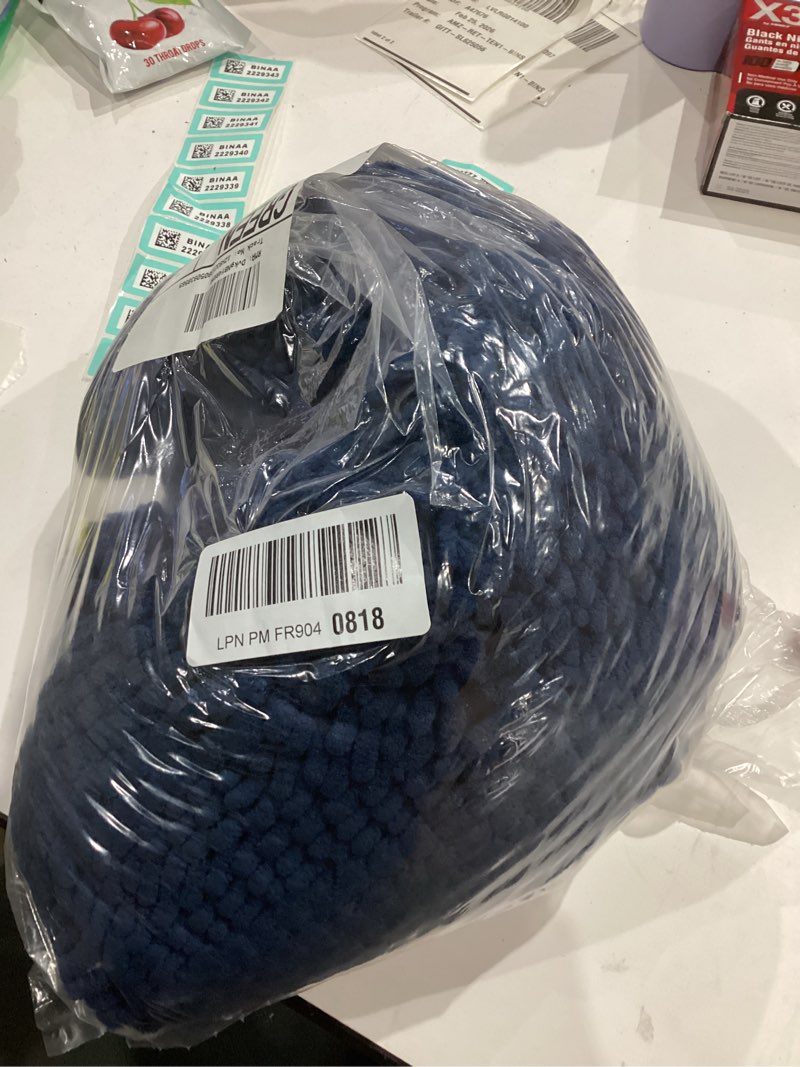 Condition photo showing As Is for h.versailtex bath mats for bathroom non slip extra thick chenille striped bath rug 24" x 36" absorbent non skid fluffy soft shaggy rugs washable plush mats for indoor, bath room, tub - aqua haze 24" x 36" aqua haze