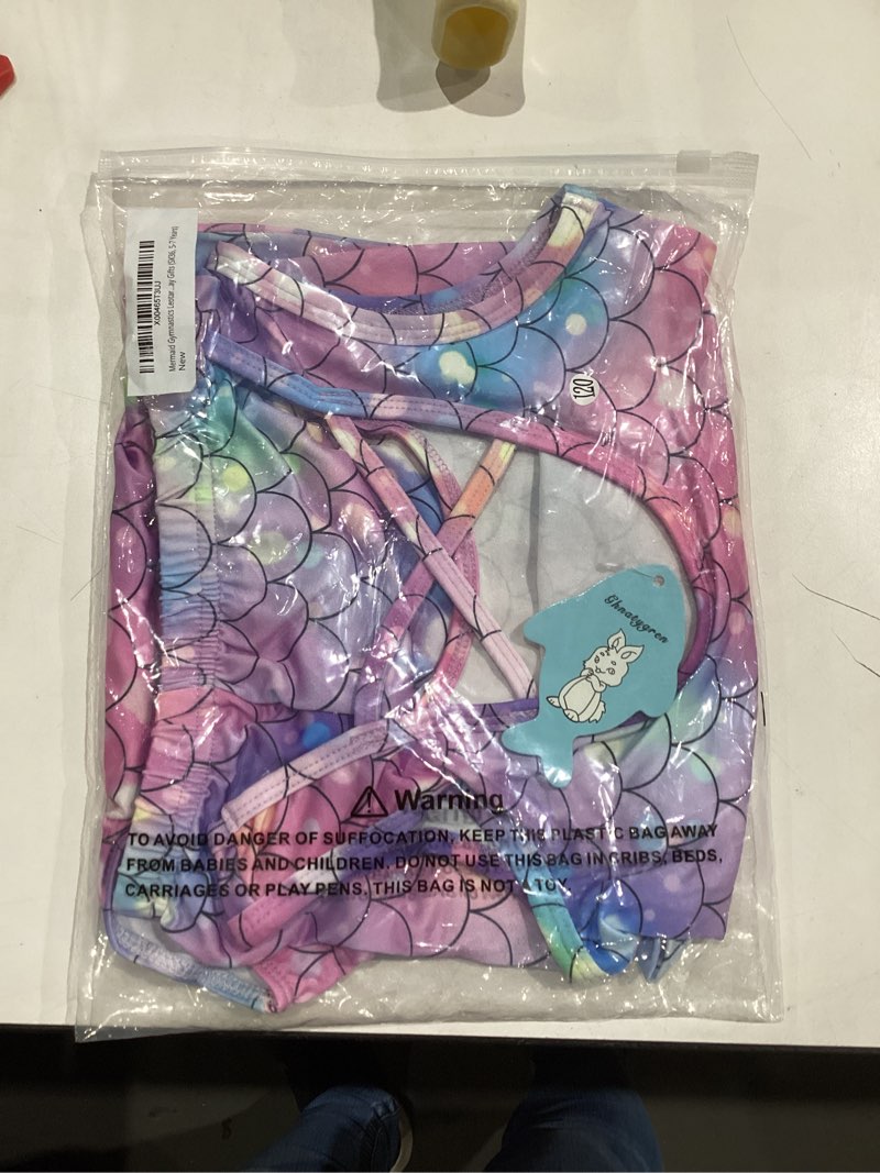 Condition photo showing New/Like New for Mermaid Gymnastics Leotards for Girls 4-13 Years Old Toddler Kids Dance Tumbling Outfit Matching Shorts Set Birthday Gifts 4-5T Sk36