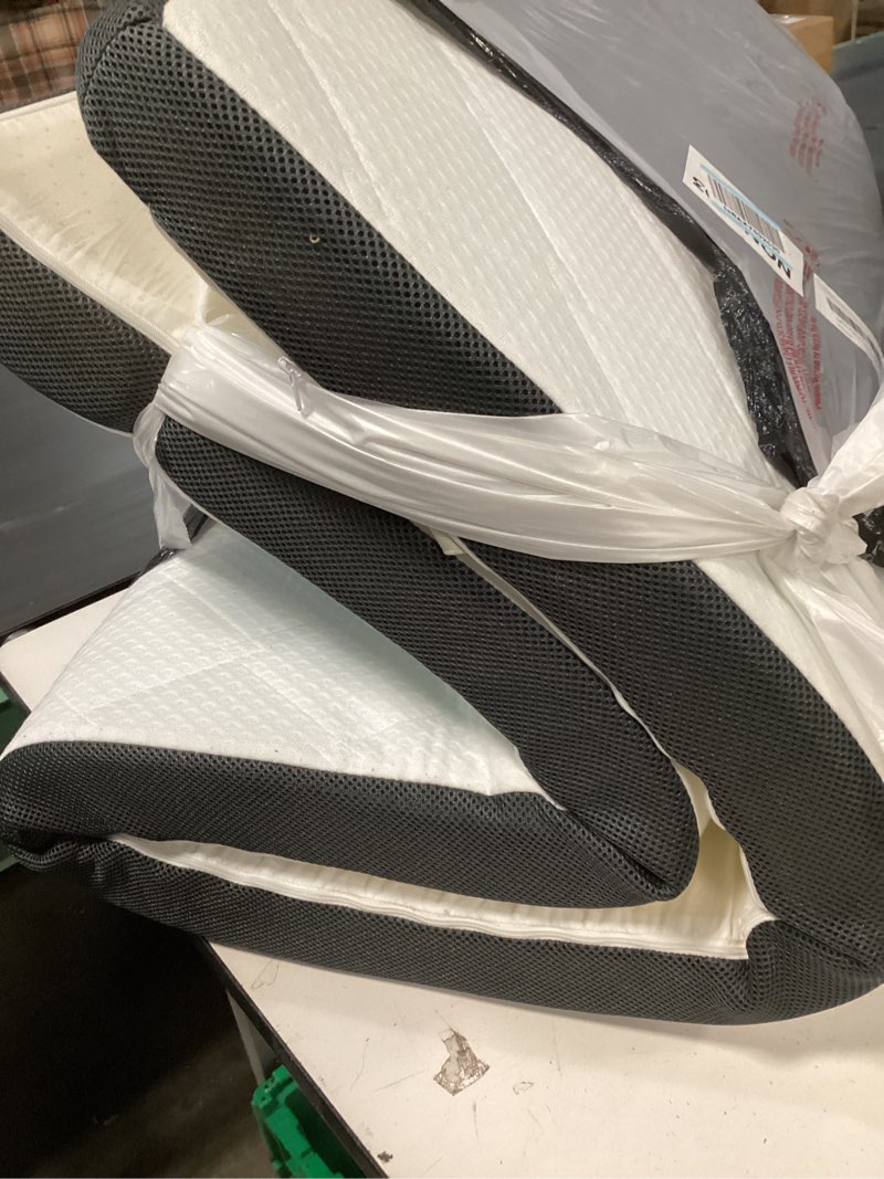 Condition photo showing As Is for Extra Firm Mattress Topper Twin-XL: 3 Inch High Density Foam - Extra Support Mattress Pad for Back Pain - Breathable Washable Cover with Anti-Slip Straps - CertiPUR-US Oeko-Tex Certified 80x38 Twin XL