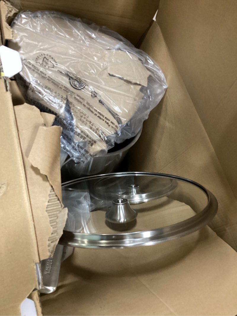 Condition photo showing Good Condition for merten & storck tri-ply stainless steel 14 piece cookware pots & pans set,professional cooking,multi clad,measurement markings,drip-free pouring edges,durable glass lids,induction,oven&dishwasher safe 14 piece cookware pots and pans set