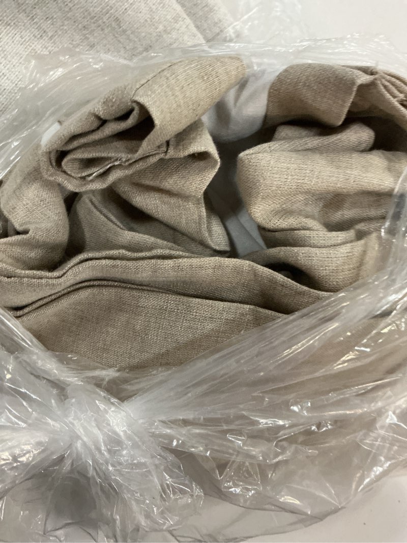 Condition photo showing New/Like New for textured cotton room darkening curtain, 48x96, oatmeal