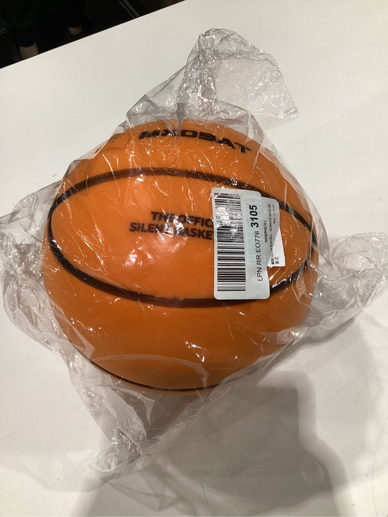 Condition photo showing New/Like New for Silent Basketball 29.5"" Size 7 High Density Soft Foam Indoor Training Low Noise No Sound Quiet Basketball with Highly Elastic Easy Grip Practice Ball, ?Orange