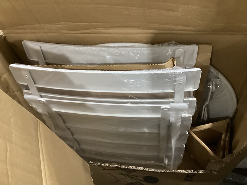Condition photo showing Good Condition for patio choice patio bistro set, outdoor patio furniture sets, 3 piece patio set of foldable bistro chairs and table, white