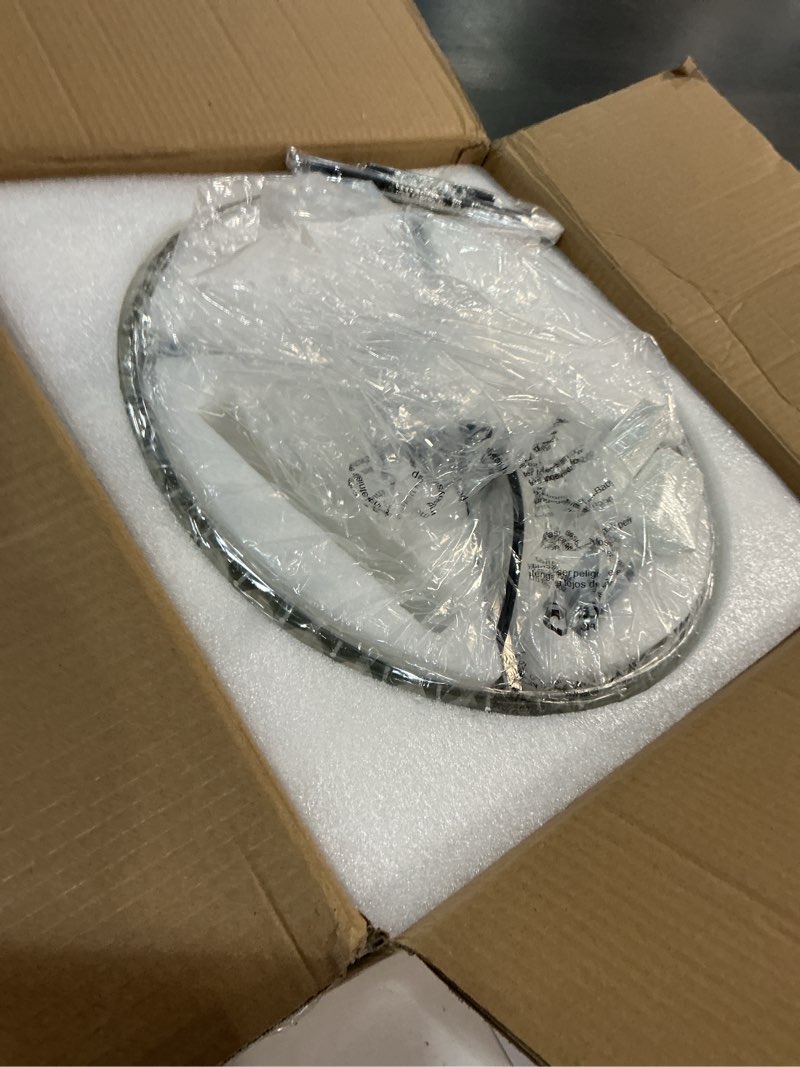 Condition photo showing Good Condition for VONLUCE Crystal Light Fixture, Modern Semi Flush Mount Ceiling Light, 15" Round 4-Light Crystal Chandelier Hallway Lighting for Kitchen Bedroom Living Room Dining Room Entryway Closet, Nickel Nickel 15inch