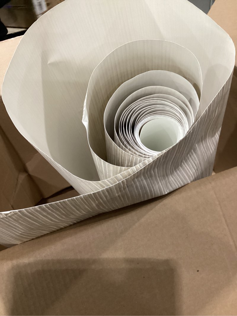 Condition photo showing As Is for (similar to stock partial roll) haimin grasscloth textured wallpaper 24in x 393in fabric contact paper white wall paper linen peel and stick self-adhesive thick vinyl embossed film wallpaper (white)