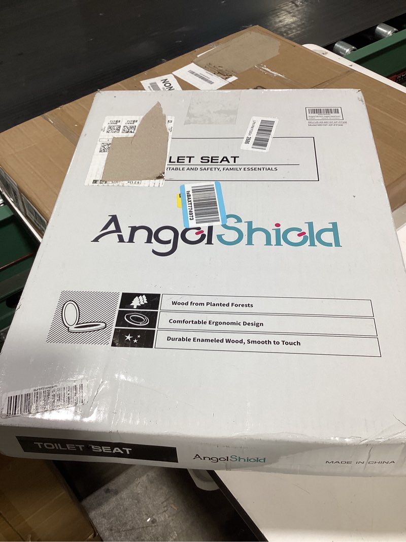 Condition photo showing Good Condition for elongated toilet seat molded wood toilet seat with zinc alloy hinges, easy to install also easy to clean, anti-pinch wooden toilet seat by angol shiold (elongated, natural) zinc alloy hinge natural