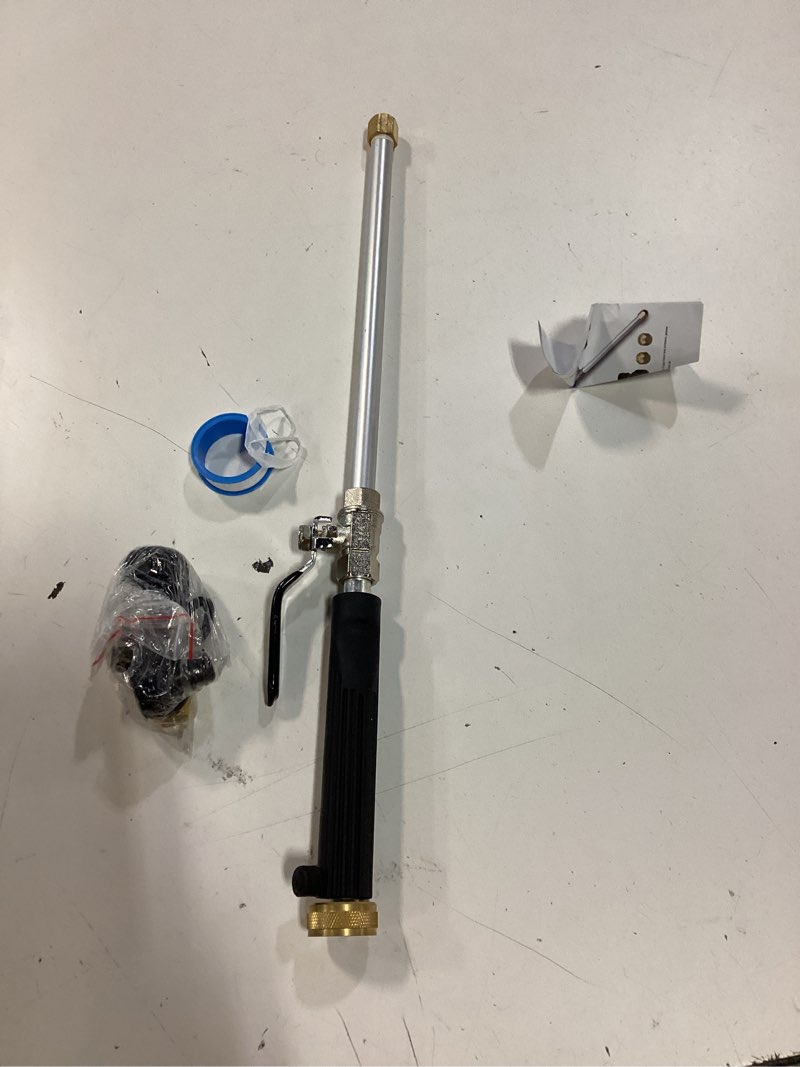 Condition photo showing As Is for upgraded jet nozzle for garden hose power washer wand hydro jet high pressure washer tools with 2 different nozzles and hose quick connectors black 18.0 inches