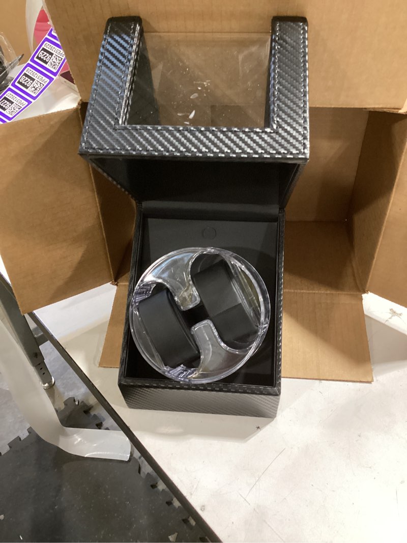 Condition photo showing As Is for anwbroad watch winder for automatic watches, 4 modes double automatic watch winder box with led crystal design, rotating watch case with super quiet motor with type-c adapter ujww007c
