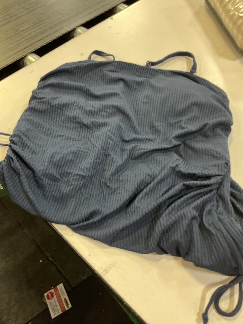 Condition photo showing Good Condition for eytino womens swimwear ruched drawstring one piece swimsuits ribbed tummy control swim suit tie side swimming suits blue l