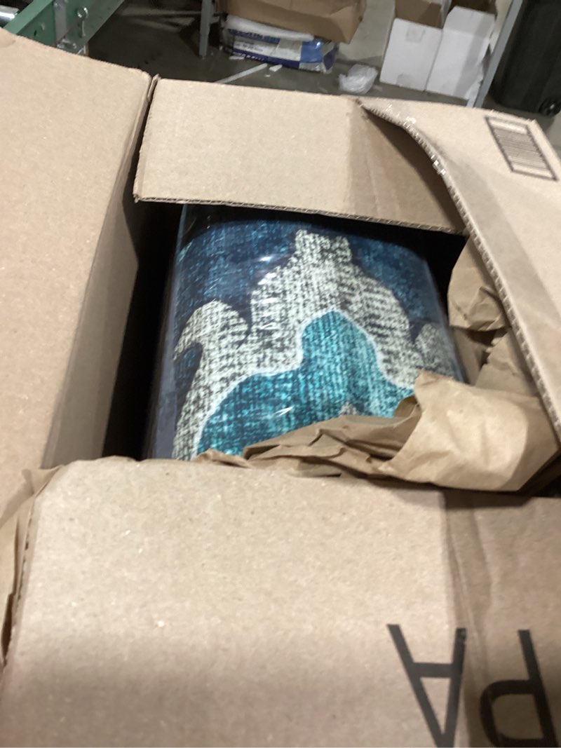 Condition photo showing Good Condition for releany area rugs 6'x9' washable non-slip, floral vintage distress print pattern medallion carpet for living room bedroom dining room, teal green lake blue turquoise teal 6' x 9' (rectangular)