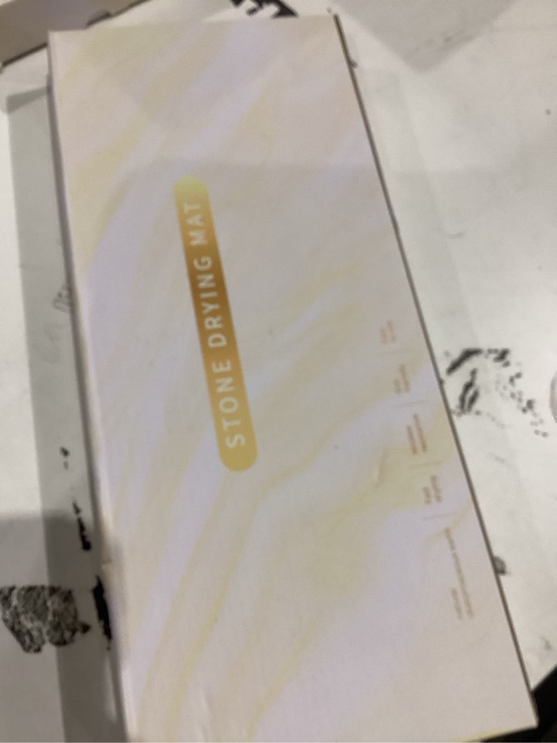 Condition photo showing New/Like New for Faucet Mat for Kitchen Sink, Diatomite Stone Drying Sink Protectors, Bathroom Faucet Splash Guard, Quick Dry Water Absorbing, Non-Slip Stone Tray for Kitchen Counter, White, 23.6" x 3.9" 23.6" x 3.9" White