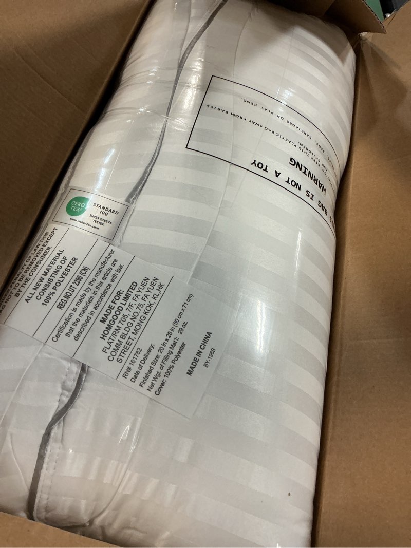 Condition photo showing New/Like New for basic beyond bed pillows queen size set of 4 - down alternative pillows for sleeping, soft 20 x 28 inches 4 pack queen pillows for back, stomach or side sleepers, white white queen (pack of 4)