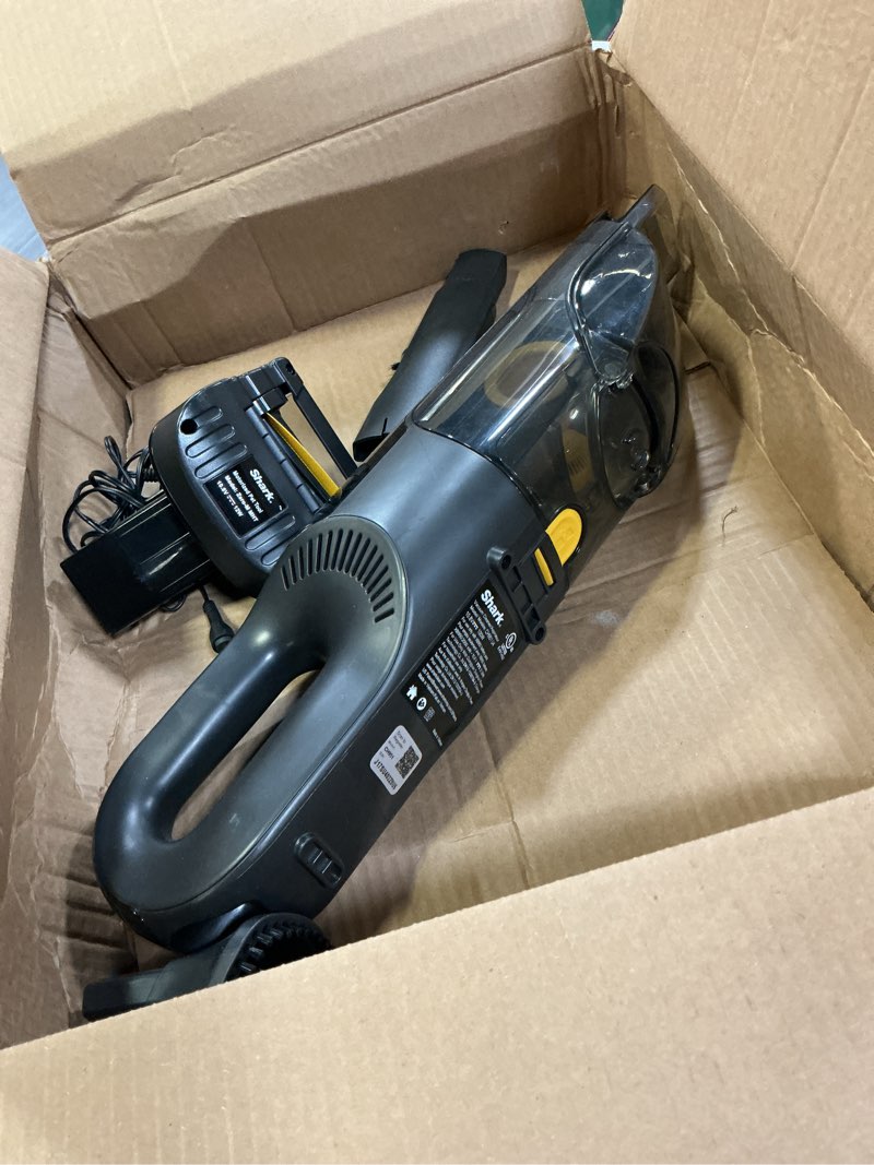 Condition photo showing As Is for shark ultracyclone pet pro plus cordless hand vacuum, powerful suction, handheld vacuum for car & home, pet power brush, crevice tool, scrubbing brush, xl dust cup, black, ch951