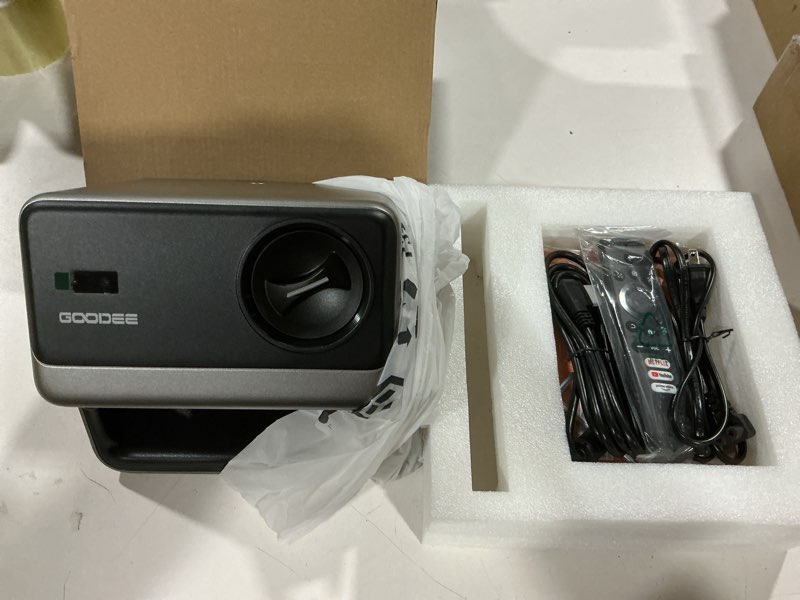 Condition photo showing Good Condition for goodee video projector with wifi and bluetooth, smart portable projector movie system compatible with netflix/dolby audio/auto focus & keystone, 4k video decode & 1080p native for home theater/outdoor 400