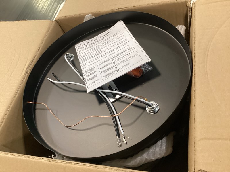 Condition photo showing As Is for 2 pack black farmhouse flush mount ceiling light,2-light rustic hallway light fixtures,industrial lighting fixtures ceiling mount for kitchen hall entry bedroom closet