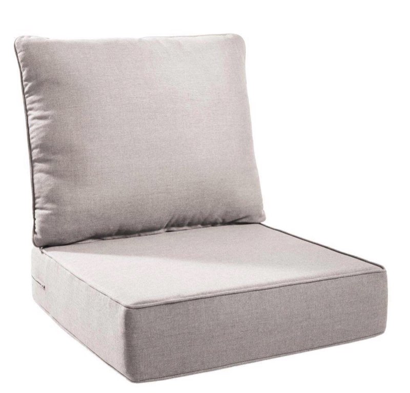 duraolex 24 in. w x 24 in. d x 6 in. thick square 2-piece deep seating outdoor lounge chair olefin cushion in beige