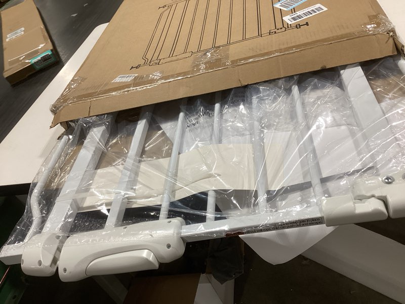 Condition photo showing Good Condition for Narrow Baby Gate 24.4-29 Inch Wide Stairs Tension Pet Dog Gates Indoor for Doorways No Drilling Pressure Mounted Metal Pet Gates for Kids White 24.4"-29"/61-74CM