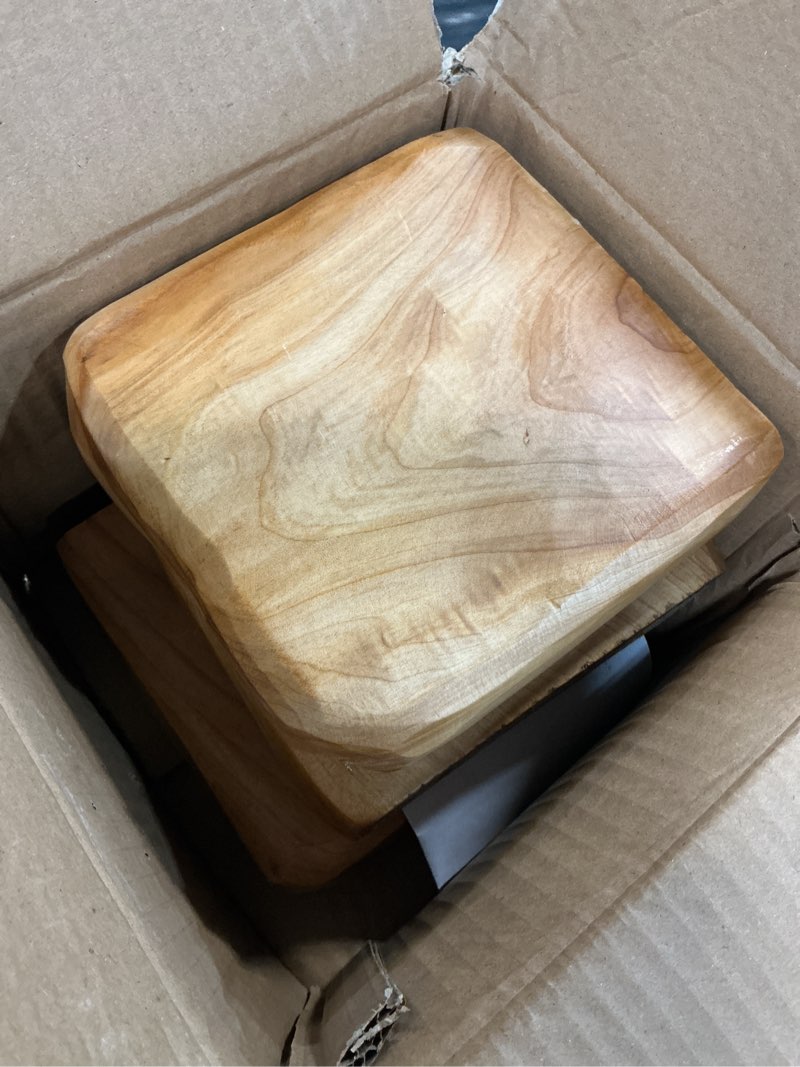 Condition photo showing Good Condition for welland cedar wood showcase display shelves, wood floating shelf, set of 3, 6 x 6 x 1.6 inches - rustic wooden floating wall shelves for home decor, plants, photos, and collectibles
