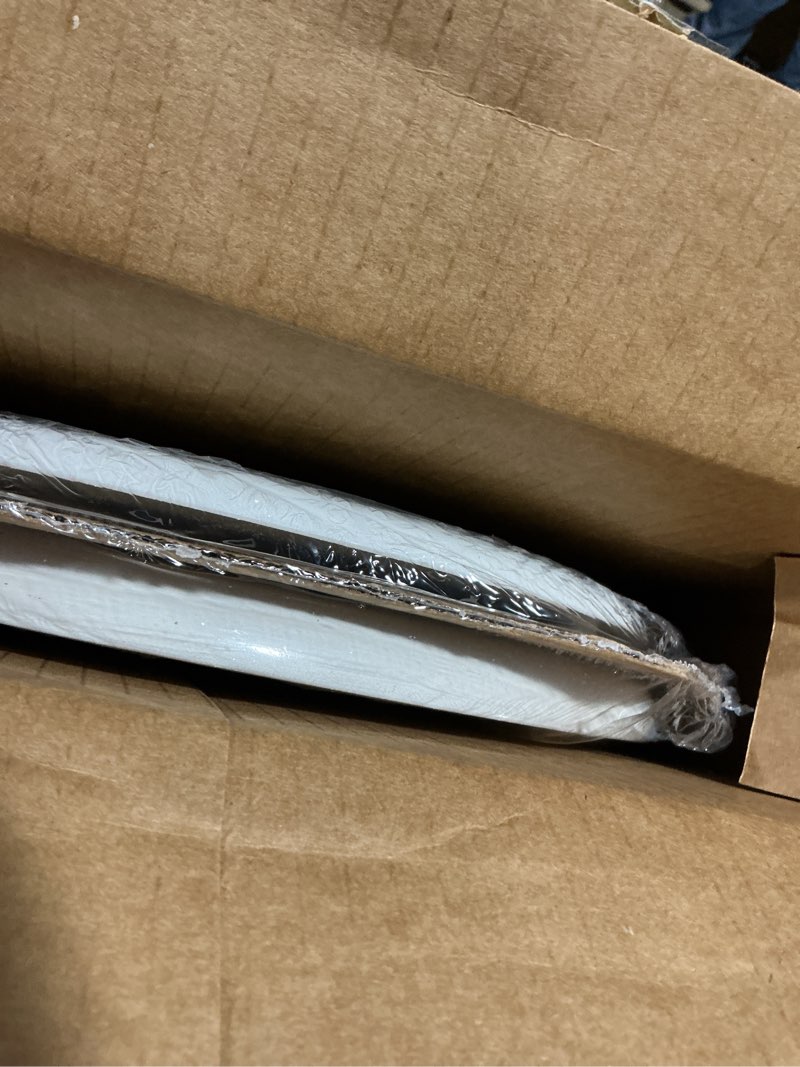 Condition photo showing New/Like New for MAYFAIR 844BN 000 Toilet Seat with Brushed Nickel Hinges will Never Come Loose, ROUND , White, 1 Pack - ROUND Round Brushed Nickel Hinge