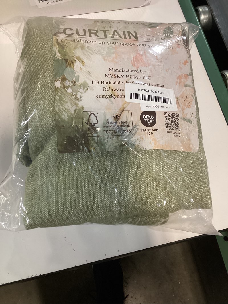 Condition photo showing New/Like New for mysky home sage green living room curtains 84 inch length 2 panels set, semi sheer curtains for bedroom soft touch light filtering drapes for doorways sliding glass door, 50" wide, sets of 2 50"w x 84"l (pack of 2) sage green