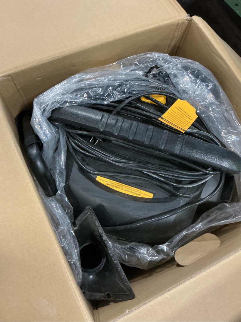 Condition photo showing As Is for (DOESN’T WORK)DEWALT 5 Gallon STEALTHSONIC Shop Vacuum Wet and Dry, Powerful Suction & Portable Shop Vac with Attachments, Ultra Quiet Wet Dry Vac for Home, Garage, Car, Workshop, Jobsite, DXV05P-QT, 4 Peak HP