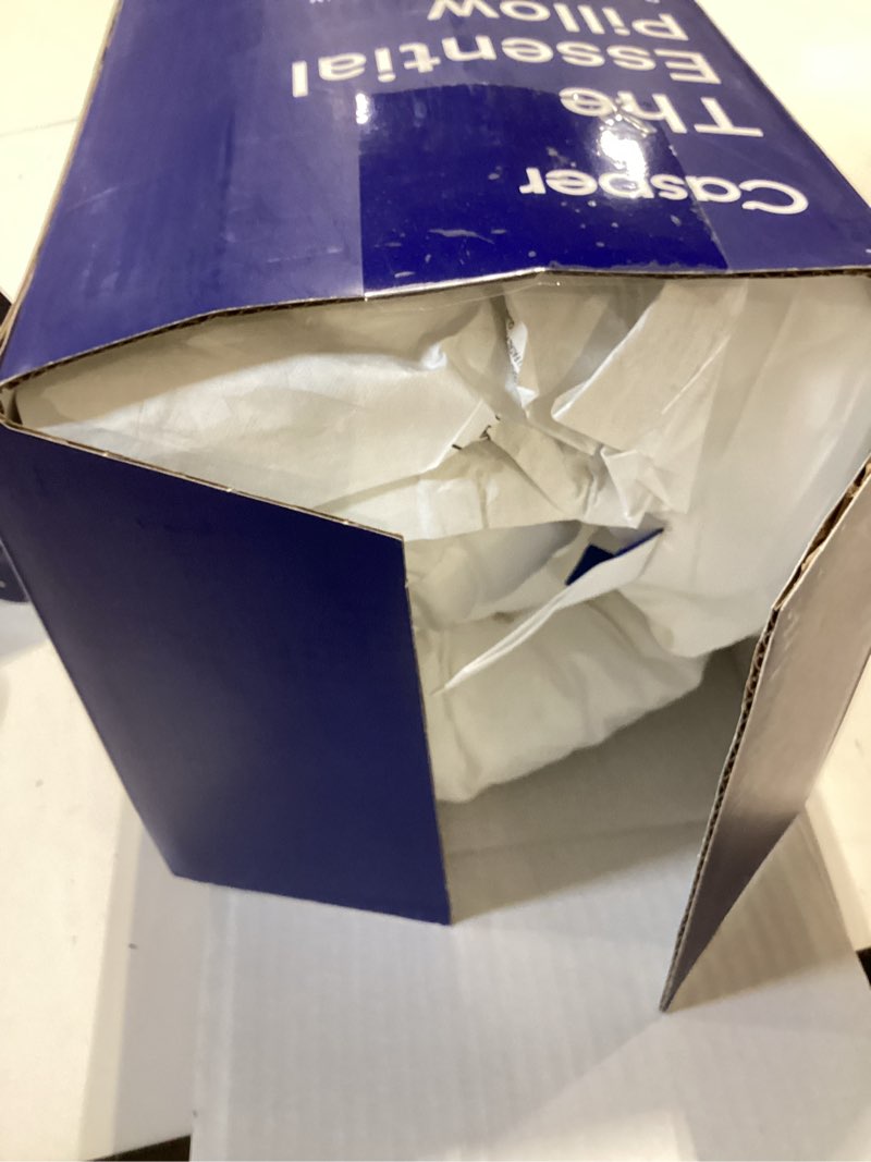 Condition photo showing As Is for casper sleep essential pillow for sleeping, standard, white standard essential pillow single pack