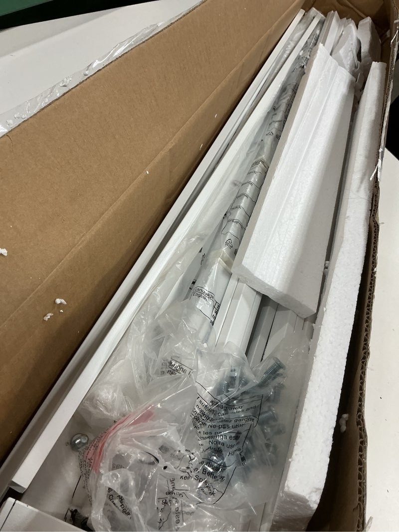 Condition photo showing As Is for twin size floating bed frame without headboard,10.5" wood low profile platform bed with sturdy slats support,noise free,no box spring needed,noise-free,easy to assemble (white washed, twin) white washed twin