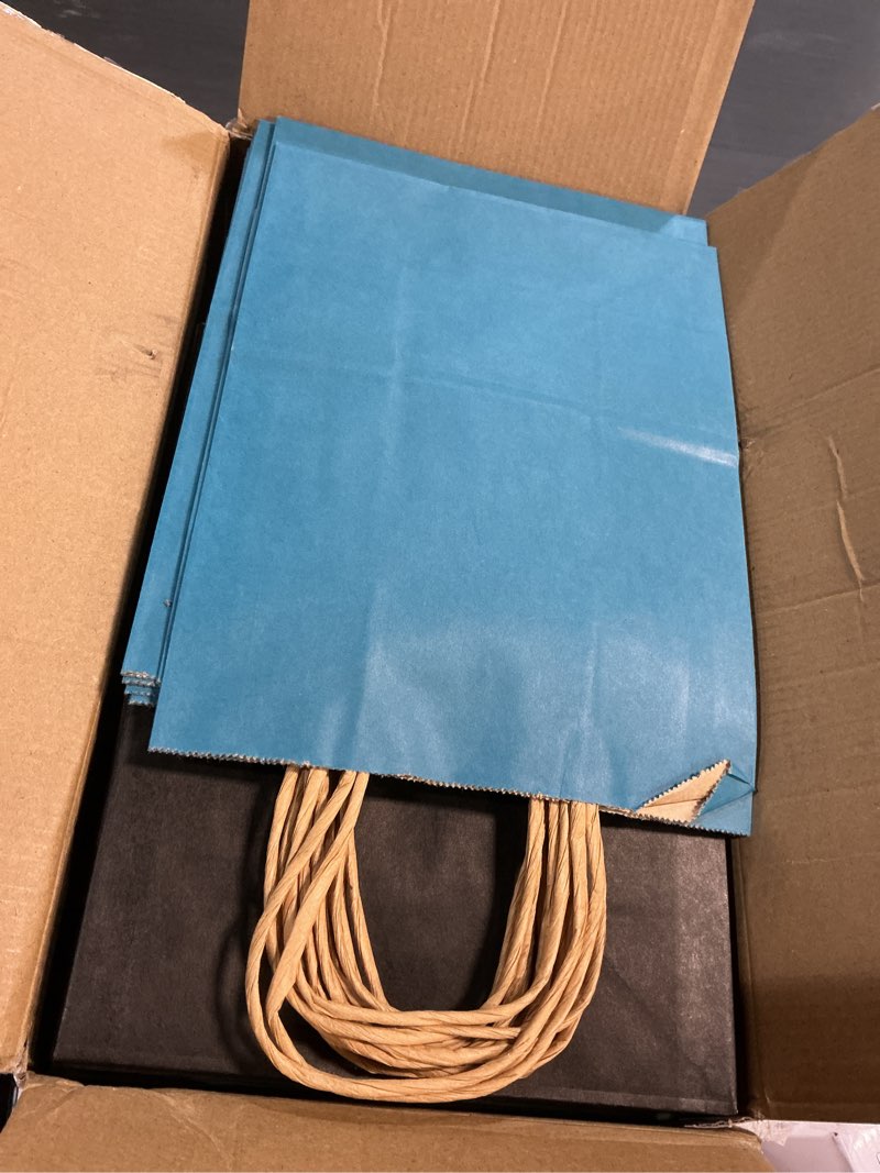 Condition photo showing New/Like New for 100 PCS Medium Gift Bags with Handles, 7.88"x4.73"x10.64" Party Favor Bags, 12 Colored Goodie Bags f