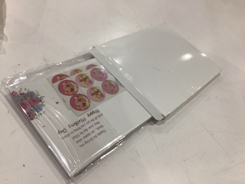 Condition photo showing Good Condition for epakh 12 sets mother's day cards assortment with envelopes and stickers, handmade die cut floral greeting cards for mom grandma, watercolor happy mothers day blank inside 12 general