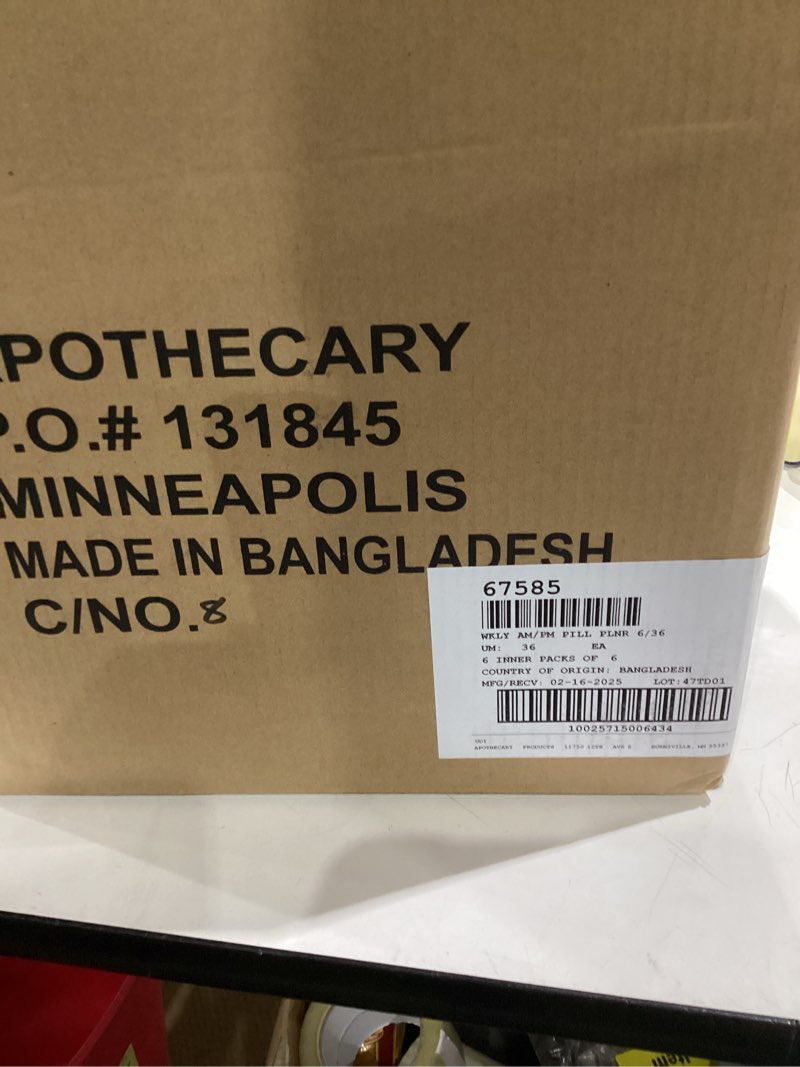 Condition photo showing New/Like New for Box with similar items/////EZY DOSE Push Button (7-Day) Pill Case, Medicine Planner, Daily Vitamin Organizer, 2 Times a Day AM/PM, X-Large Compartments, Arthritis Friendly, Easy to use, Clear Lids, Purple and Blue, BPA Free Blue/Purple