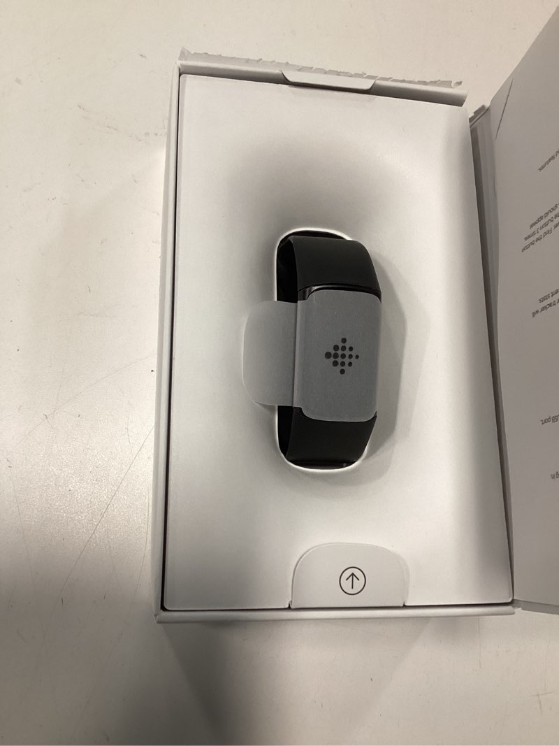 Condition photo showing New/Like New for fitbit charge 6 fitness tracker with google apps, heart rate on exercise equipment, 6-months premium membership included, gps, health tools and more, obsidian/black, one size (s & l bands included) black case w/ black band tracker