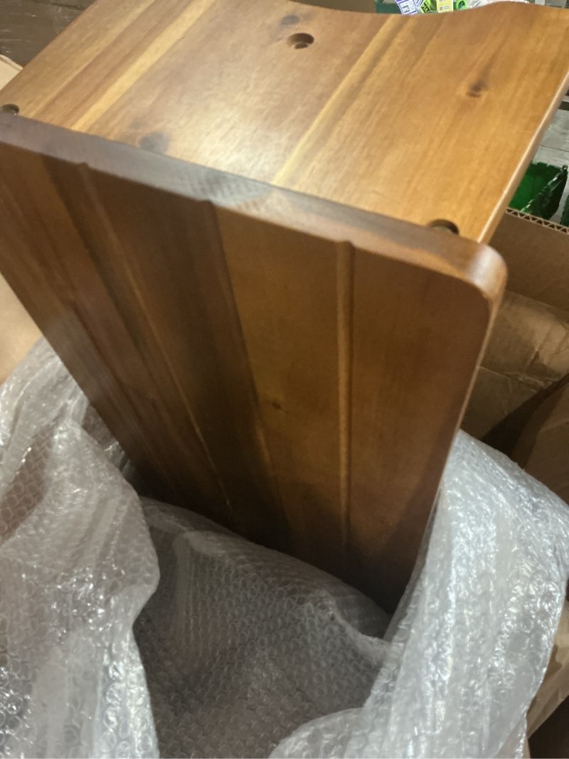 Condition photo showing Good Condition for Extra Wide 26in Wooden Step Stool, Heavy Duty One Step Stool for Adults and Seniors, Holds Up to 550 lbs, Reinforced Cross Bar, Non-Skid Surface, Multipurpose Use for Kitchen, Bathroom, Bedroom Warm Acacia