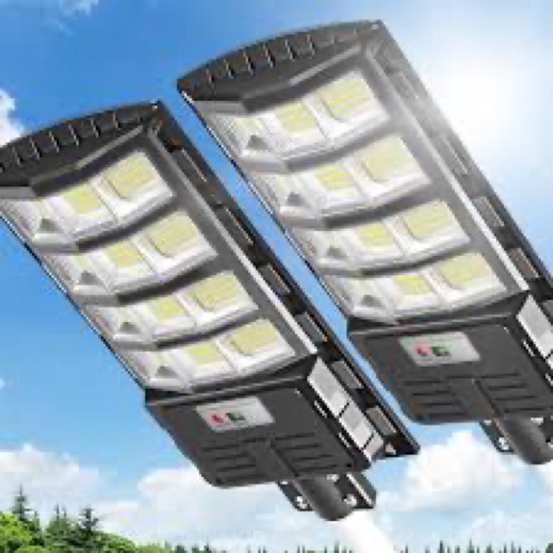 okpro 5000w solar street lights outdoor, wide angle commercial solar lights outdoor dusk to dawn, 65
