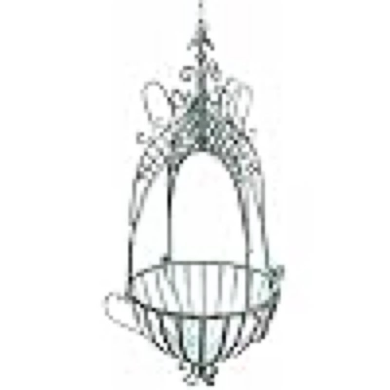2 pack wrought iron hanging planter basket - vintage holder with chain for outdoor/indoor garden balcony porch patio decor, flower baskets