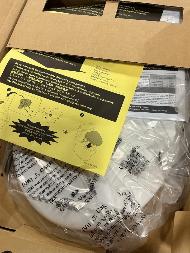 Condition photo showing Good Condition for toto® washlet®+ s7a electronic bidet toilet seat with ewater+® bowl and wand cleaning, auto open and close contemporary lid, elongated, cotton white - sw4736at40#01 cotton white elongated contemporary lid