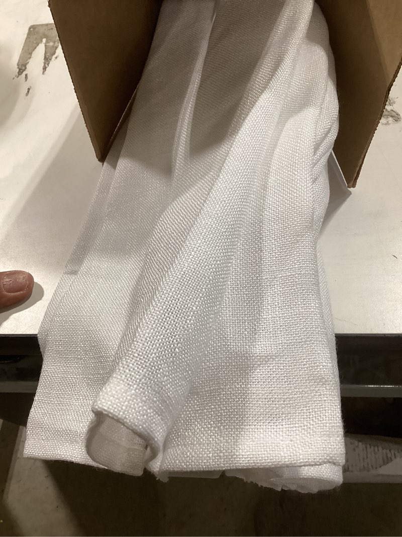 Condition photo showing Good Condition for unishades no drill cordless roman shades for windows, 21" w × 64" h - light filtering - linen - white light filtering linen white 21" w × 64" h