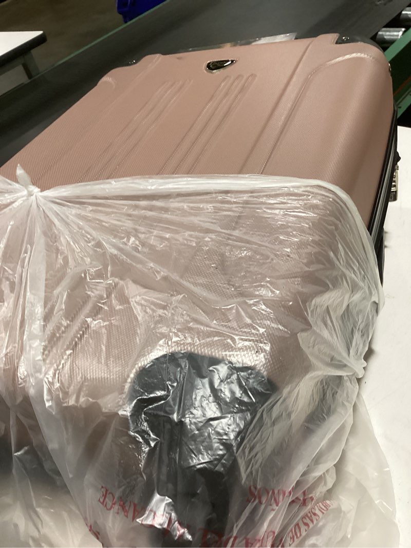 Condition photo showing As Is for Travelers Club Chicago Hardside Expandable Spinner Luggages, Hot Pink, 20" Carry-On, HS-20720-EX-690N