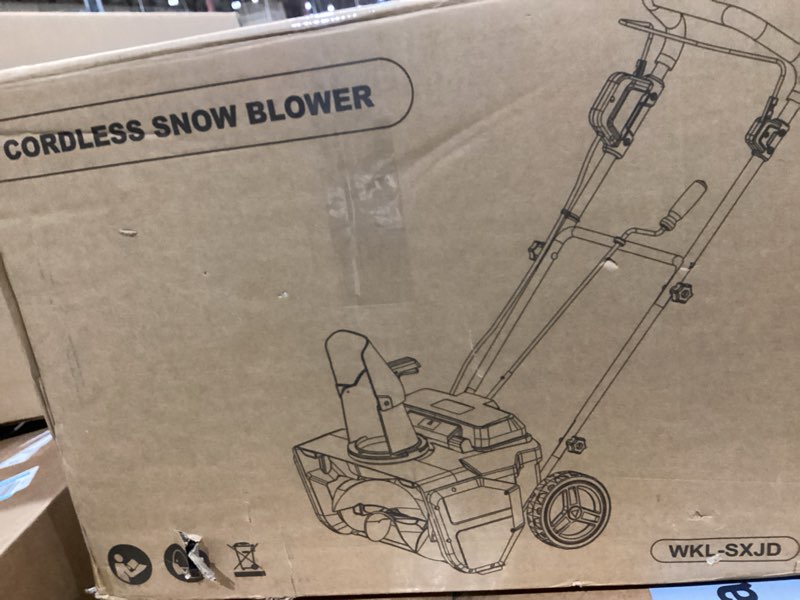 Condition photo showing As Is for Cordless Snow Blower(No Battery), Compatible with Dewalt 20V Max Battery, 20" Brushless Snow Thrower with Directional Plate & LED Lights, Electric Snow Blower Ideal for Walkways and Driveways