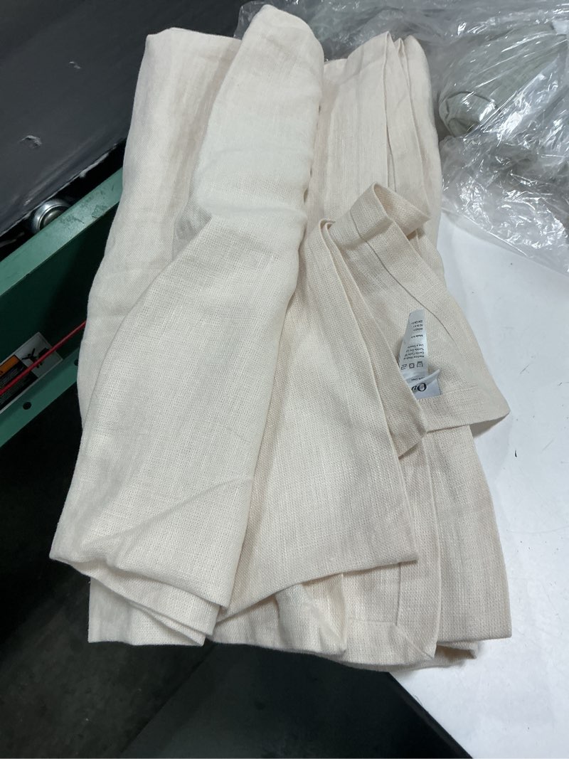 Condition photo showing As Is for quince vintage wash european linen bed cover color oat 92*96 inc 