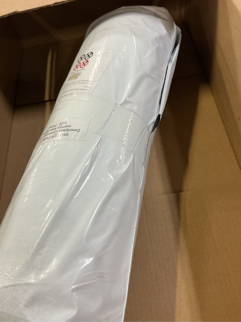 Condition photo showing New/Like New for greaton, 1-inch copper-infused memory foam mattress toppers, cooling and pressure relieving with airflow design, twin, beige 1-inch twin