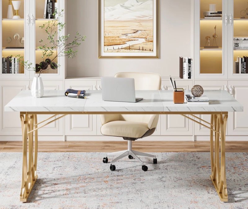 Rielee Metal Base Executive Desk