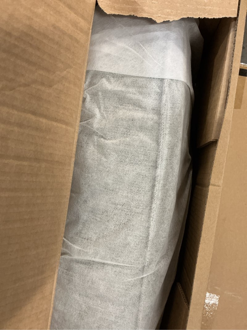 Condition photo showing New/Like New for lexicon accent chair, textured fabric upholstered armless seat with solid wood legs, curved back, comfy side chairs for living room/bedroom/office/waiting area, gray grey
