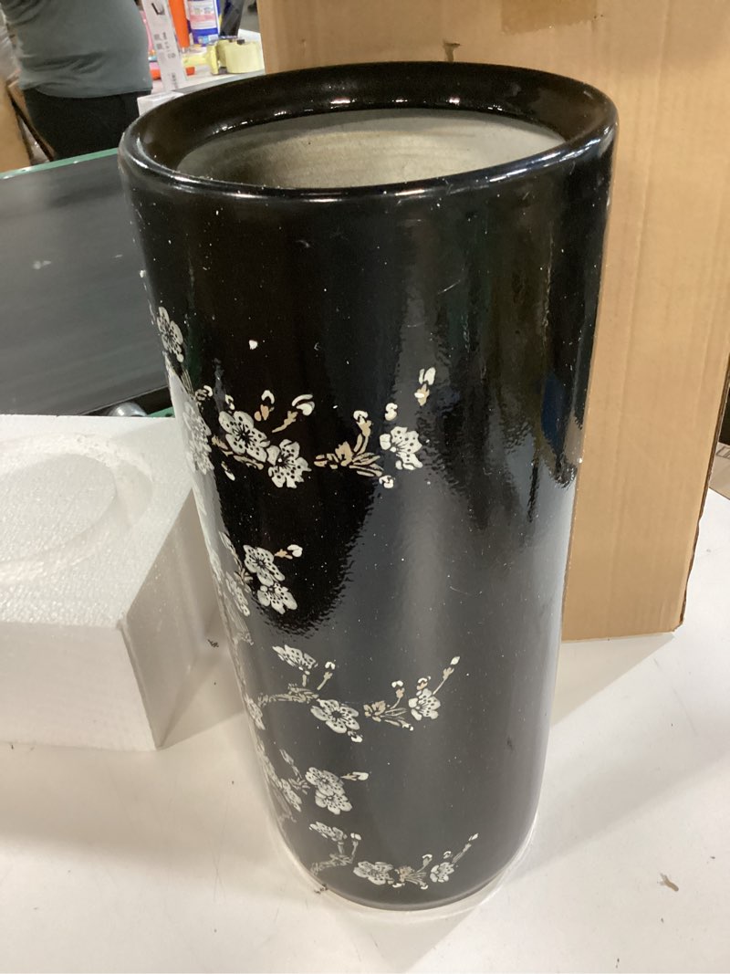 Condition photo showing As Is for Red Lantern 18" Flower Blossom Umbrella Stand