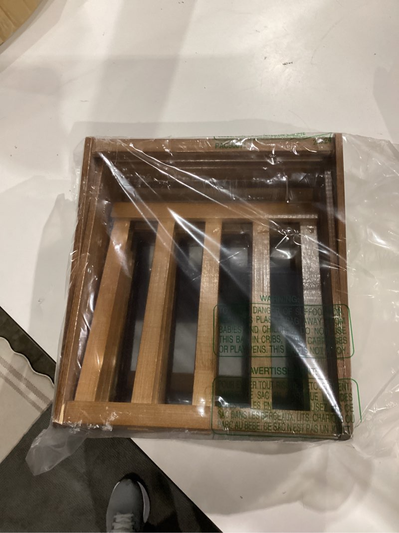 Condition photo showing As Is for yyw bamboo shoe rack for entryway,installation-free and foldable vertical shoe storage organizer,fre